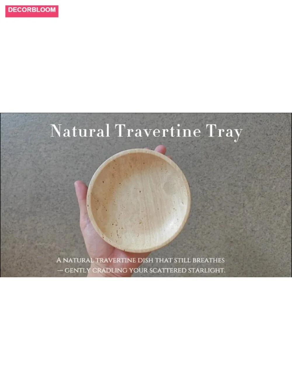 Natural Travertine Valet Tray - 5.5